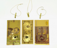 Ялинкові прикраси-банкноти пластикові золоті 3 шт| Ren-Daf