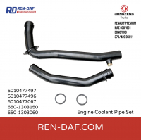 5010477497-5010477496 Труби теплообмінника та водяного насоса Renault Premium 370-420 DCI 11, комплект з ущільненнями DONGFENG