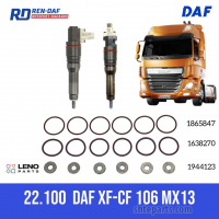 Кільця гумові з шайбами на паливну форсунку 2005596-2047600 DAF XF-CF 106 MX-13| LENO